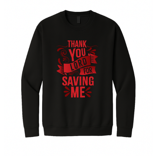 Crewneck Sweatshirt - Thank You Lord (Black)