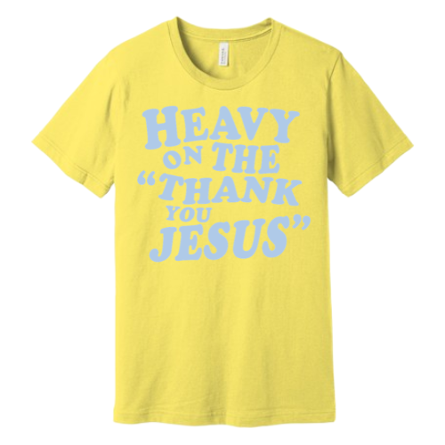 Unisex Jersey Short Sleeve Tee. Thank you Jesus (Yellow)