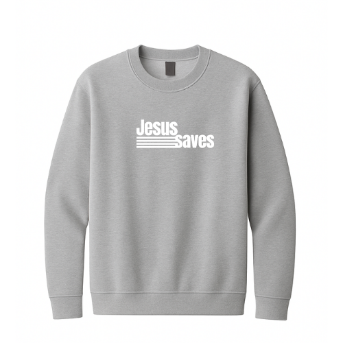 Crewneck Sweatshirt - Jesus Saves (Gray)