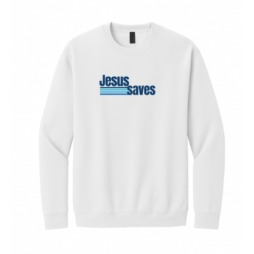 Crewneck Sweatshirt - Jesus Saves (White)