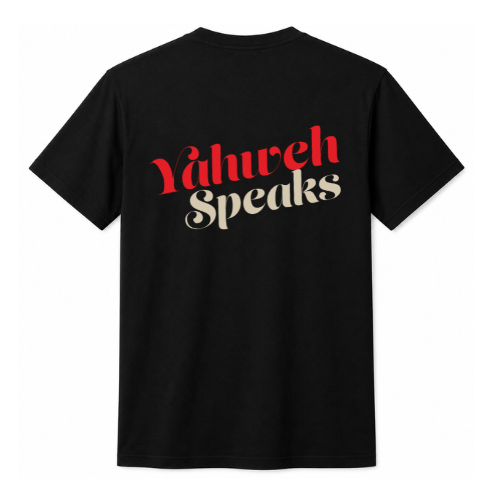 Unisex Jersey Short Sleeve Tee. Yahweh Speaks (Black)