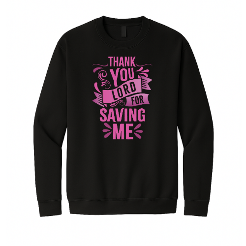 Crewneck Sweatshirt - Thank You Lord (Black)