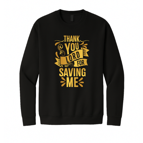 Crewneck Sweatshirt - Thank You Lord (Black)