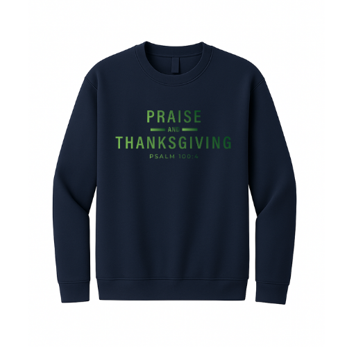 Crewneck Sweatshirt - Praise Thanksgiving (Navy)
