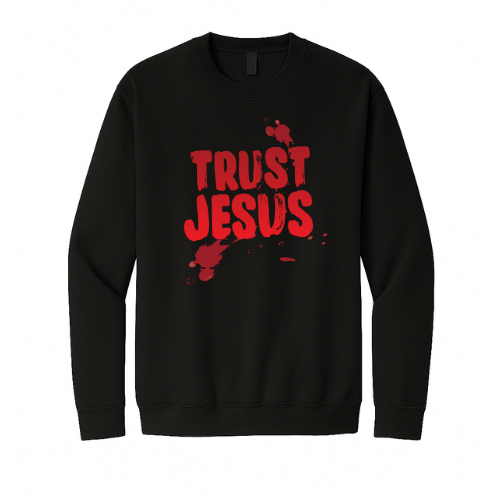 Crewneck Sweatshirt - Trust Jesus (Black)