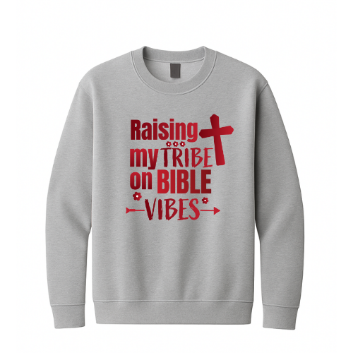Crewneck Sweatshirt - Raising my Tribe (Grey)