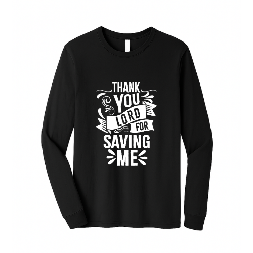 Unisex Jersey Long Sleeve Tee - Thank You Lord (Black)