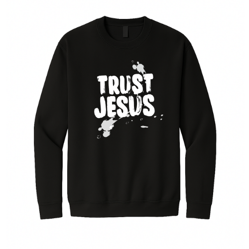 Crewneck Sweatshirt - Trust Jesus (Black)