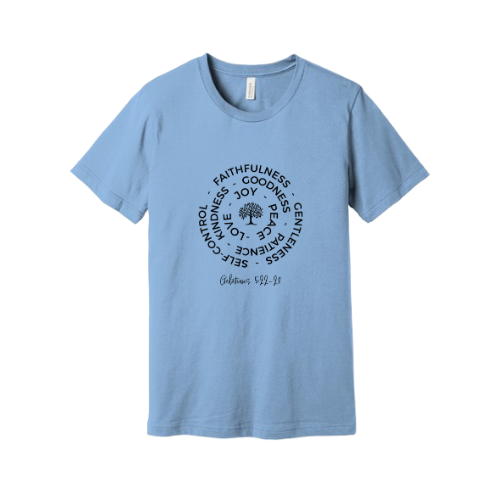 Unisex Jersey Short Sleeve Tee. Fruit of the Spirit (Sky Blue)