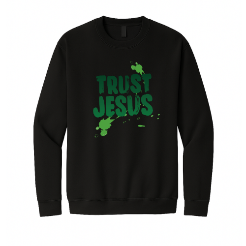 Crewneck Sweatshirt - Trust Jesus (Black)
