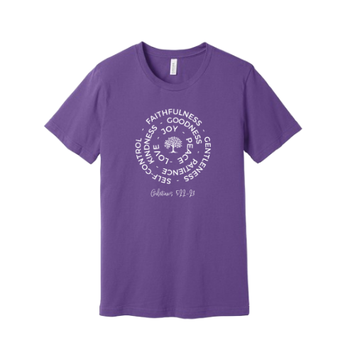 Unisex Jersey Short Sleeve Tee. Fruit of the Spirit (Purple)