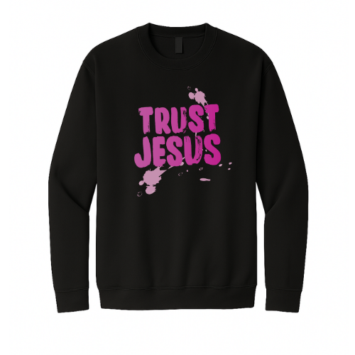 Crewneck Sweatshirt - Trust Jesus (Black)