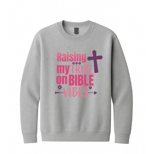 Crewneck Sweatshirt - Raising my Tribe (Grey)