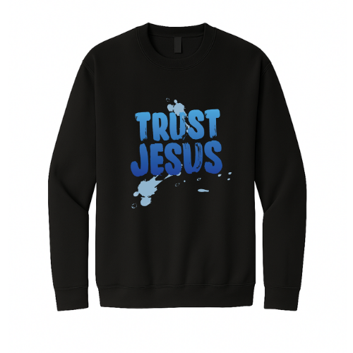 Crewneck Sweatshirt - Trust Jesus (Black)