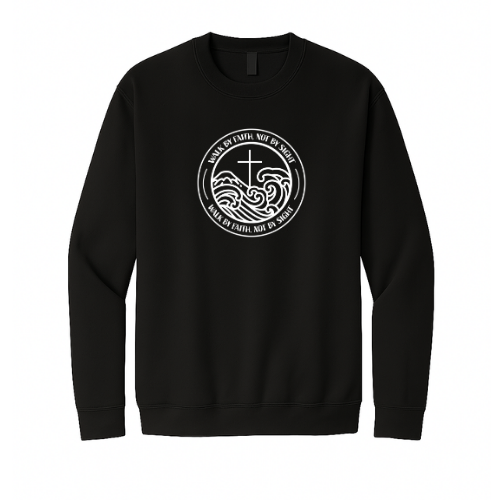 Crewneck Sweatshirt - Walk By Faith (Black)