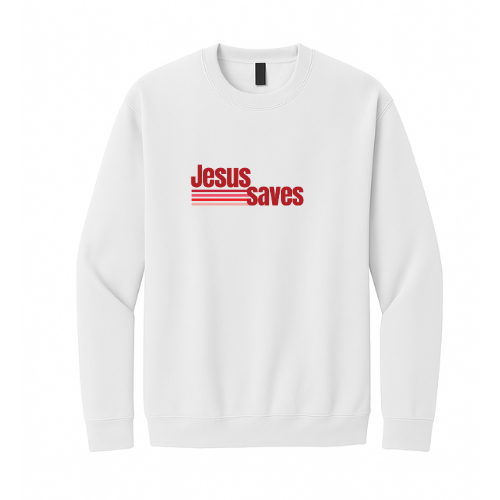 Crewneck Sweatshirt - Jesus Saves (White)