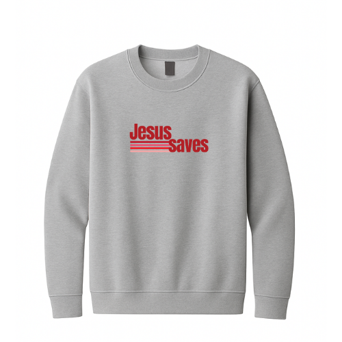 Crewneck Sweatshirt - Jesus Saves (Gray)