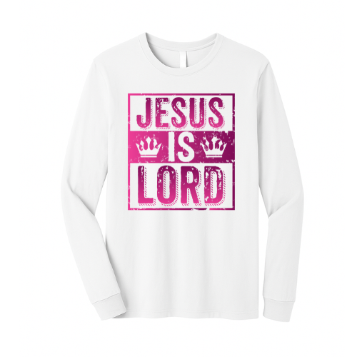 Unisex Jersey Long Sleeve Tee - Jesus is Lord (White)