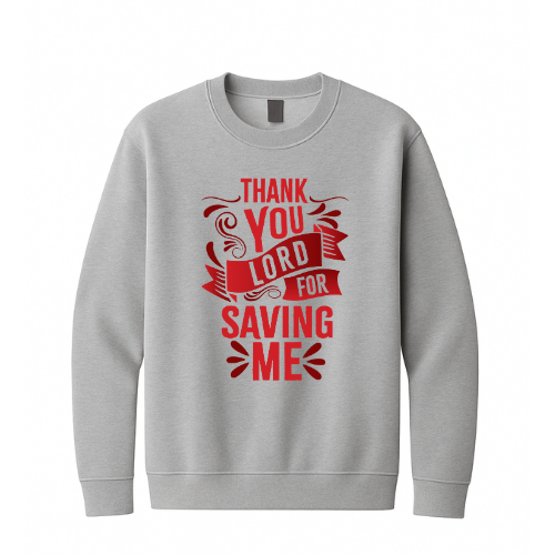 Crewneck Sweatshirt - Thank You Lord (Grey)