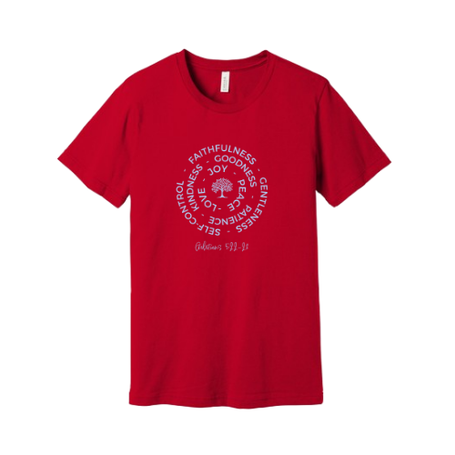 Unisex Jersey Short Sleeve Tee. Fruit of the Spirit (Red)