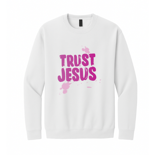 Crewneck Sweatshirt - Trust Jesus (White)