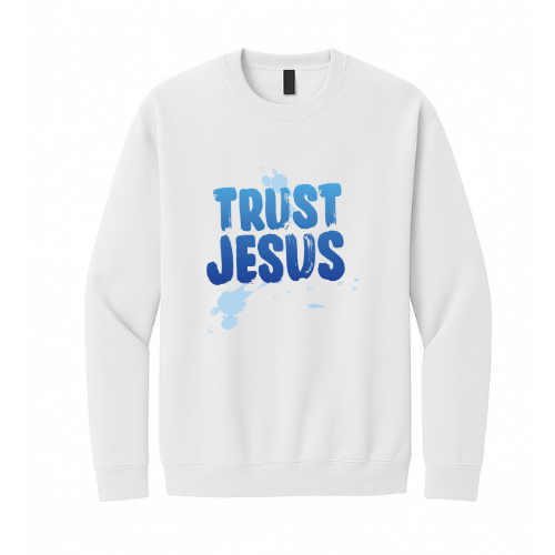 Crewneck Sweatshirt - Trust Jesus (White)