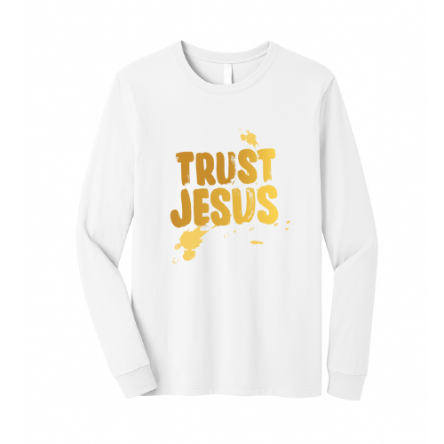 Unisex Jersey Long Sleeve Tee - Trust Jesus (White)