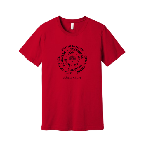 Unisex Jersey Short Sleeve Tee. Fruit of the Spirit (Red)