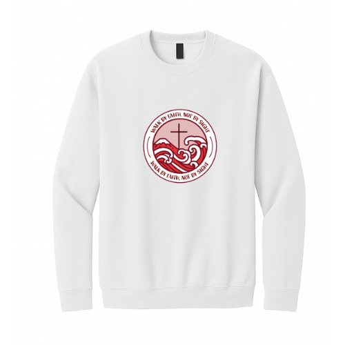 Crewneck Sweatshirt - Walk By Faith (White)