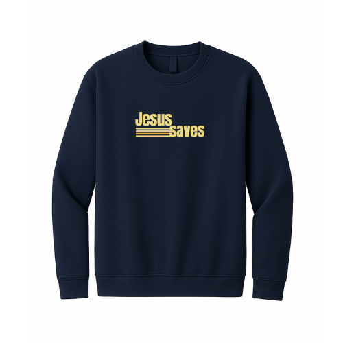 Crewneck Sweatshirt - Jesus Saves (Navy)