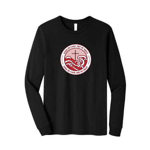 Unisex Jersey Long Sleeve Tee - Walk By Faith (Black)