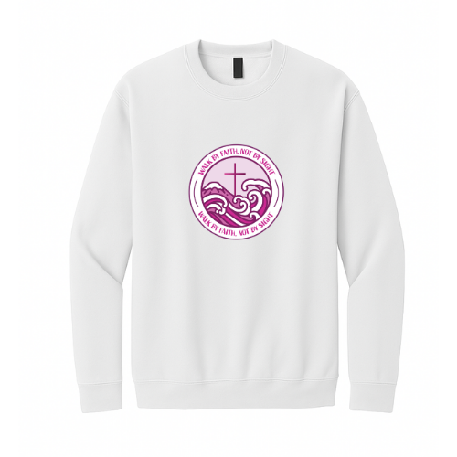 Crewneck Sweatshirt - Walk By Faith (White)