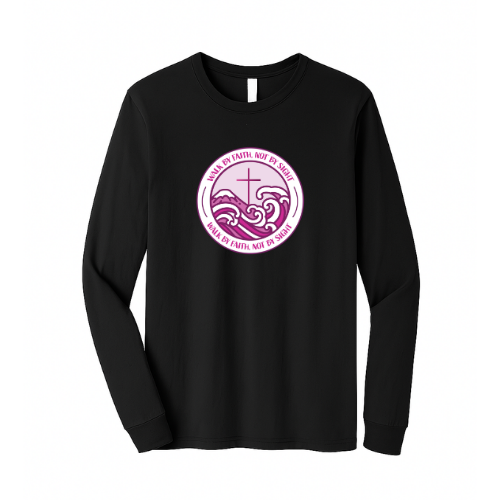 Unisex Jersey Long Sleeve Tee - Walk By Faith (Black)