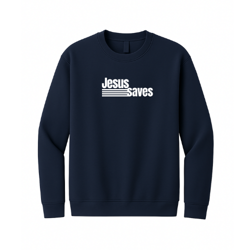 Crewneck Sweatshirt - Jesus Saves (Navy)