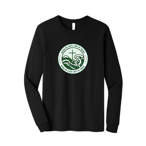 Unisex Jersey Long Sleeve Tee - Walk By Faith (Black)