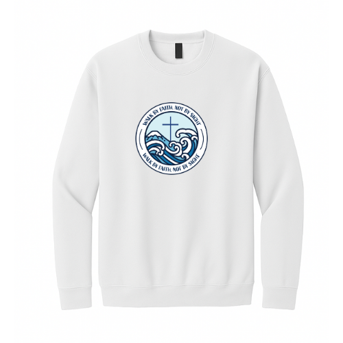 Crewneck Sweatshirt - Walk By Faith (White)