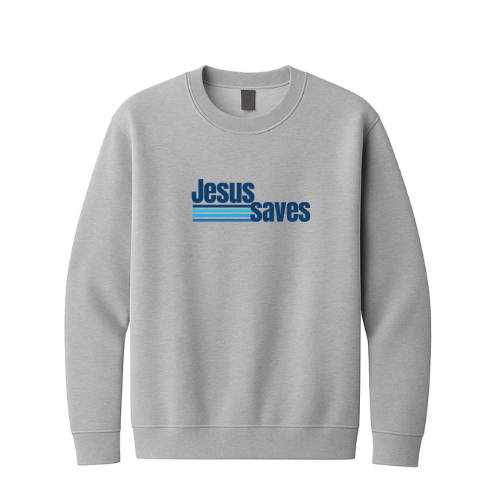 Crewneck Sweatshirt - Jesus Saves (Gray)