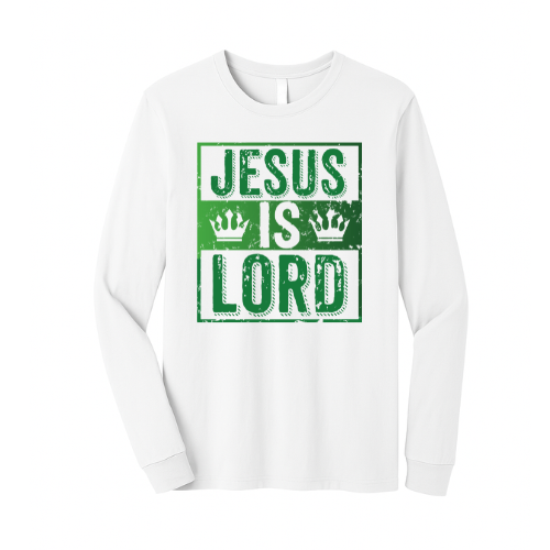 Unisex Jersey Long Sleeve Tee - Jesus is Lord (White)