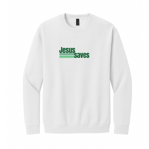 Crewneck Sweatshirt - Jesus Saves (White)