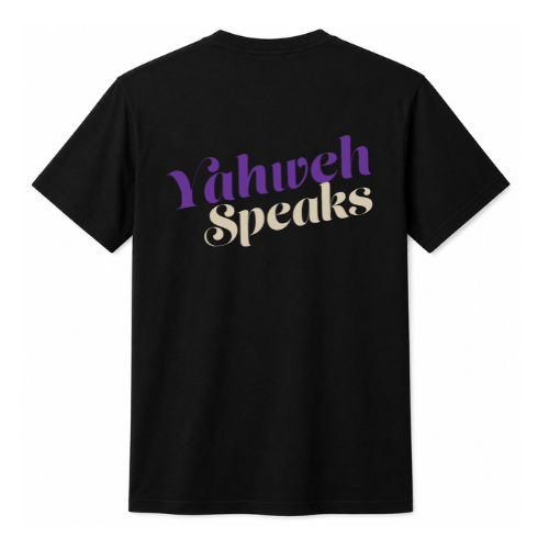 Unisex Jersey Short Sleeve Tee. Yahweh Speaks (Black)