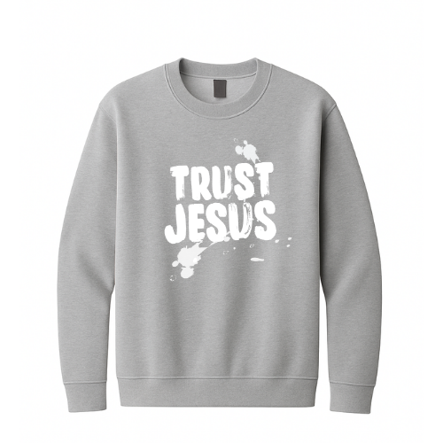 Crewneck Sweatshirt - Trust Jesus (Grey)