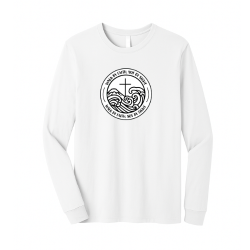 Unisex Jersey Long Sleeve Tee - Walk By Faith (White)
