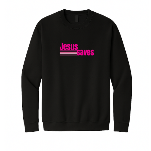 Crewneck Sweatshirt - Jesus Saves (Black)