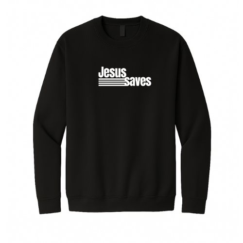 Crewneck Sweatshirt - Jesus Saves (Black)