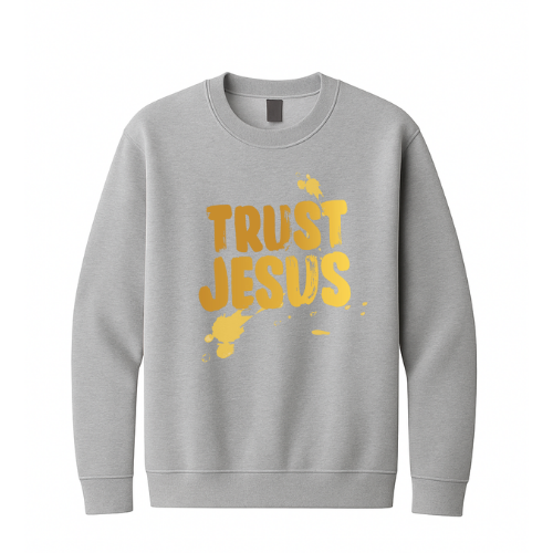 Crewneck Sweatshirt - Trust Jesus (Grey)