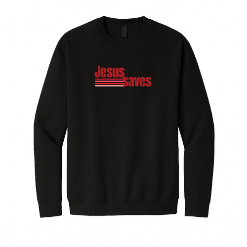 Crewneck Sweatshirt - Jesus Saves (Black)