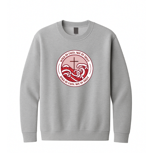 Crewneck Sweatshirt - Walk By Faith (Grey)