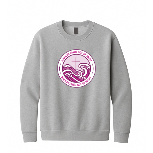 Crewneck Sweatshirt - Walk By Faith (Grey)