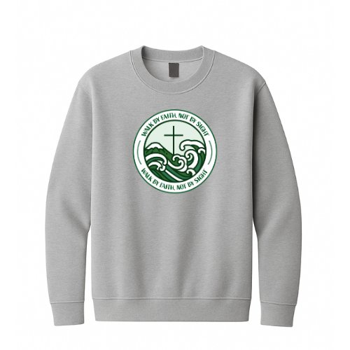 Crewneck Sweatshirt - Walk By Faith (Grey)