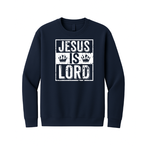 Crewneck Sweatshirt - Jesus is Lord (Navy)